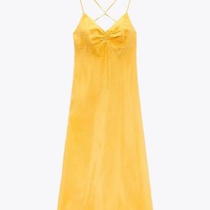 ZARA orange midi dress